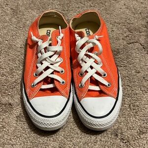 Orange Converse All Star low tops (Size 6)